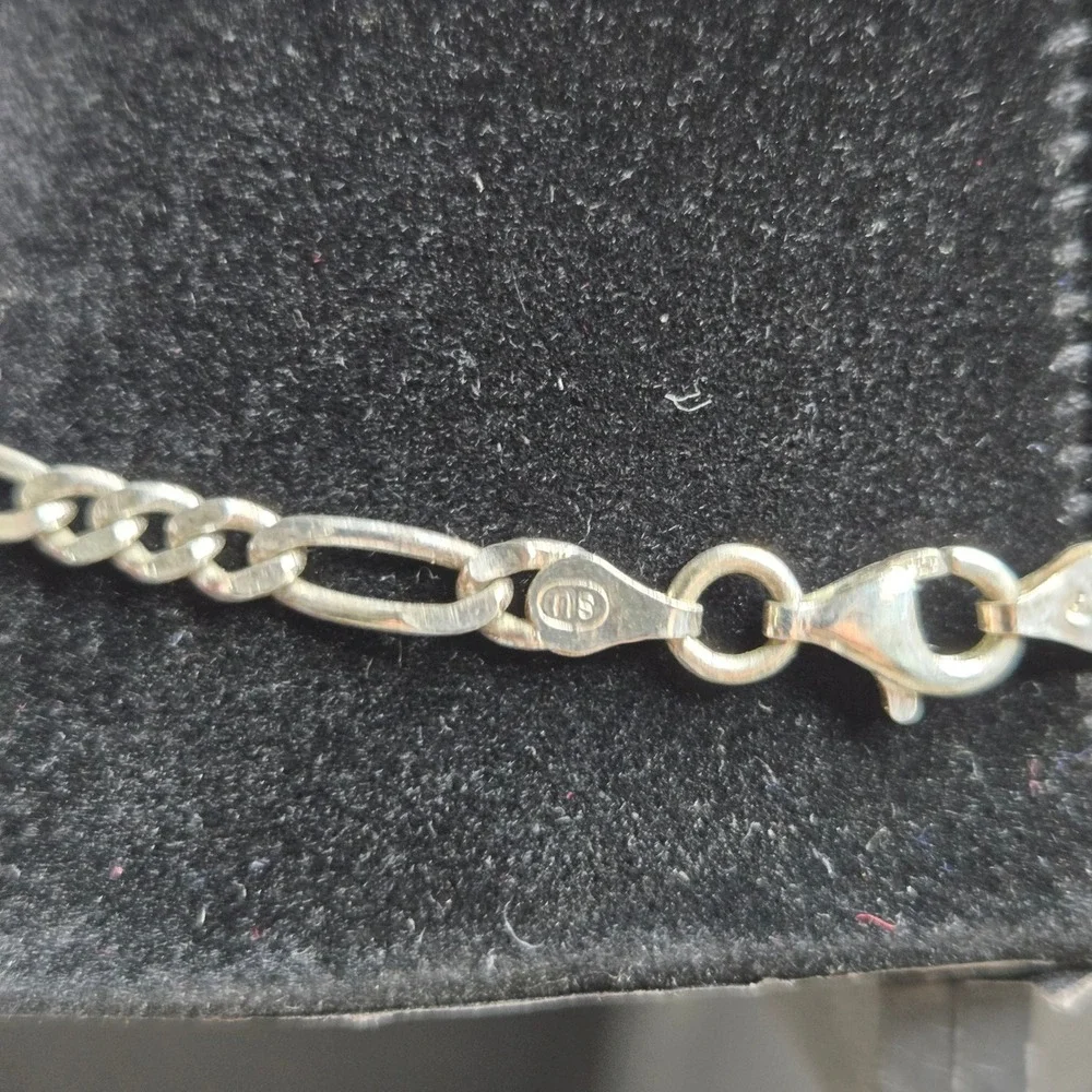 925 Sterling Silver 5mm Figaro Chain Necklace 18
